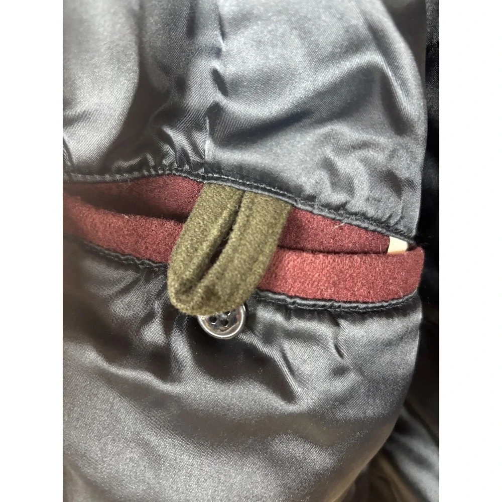 Vintage Style Wool Varsity Jacket New York Giants Patch Burgundy Snap Bomber - Picture 12 of 12